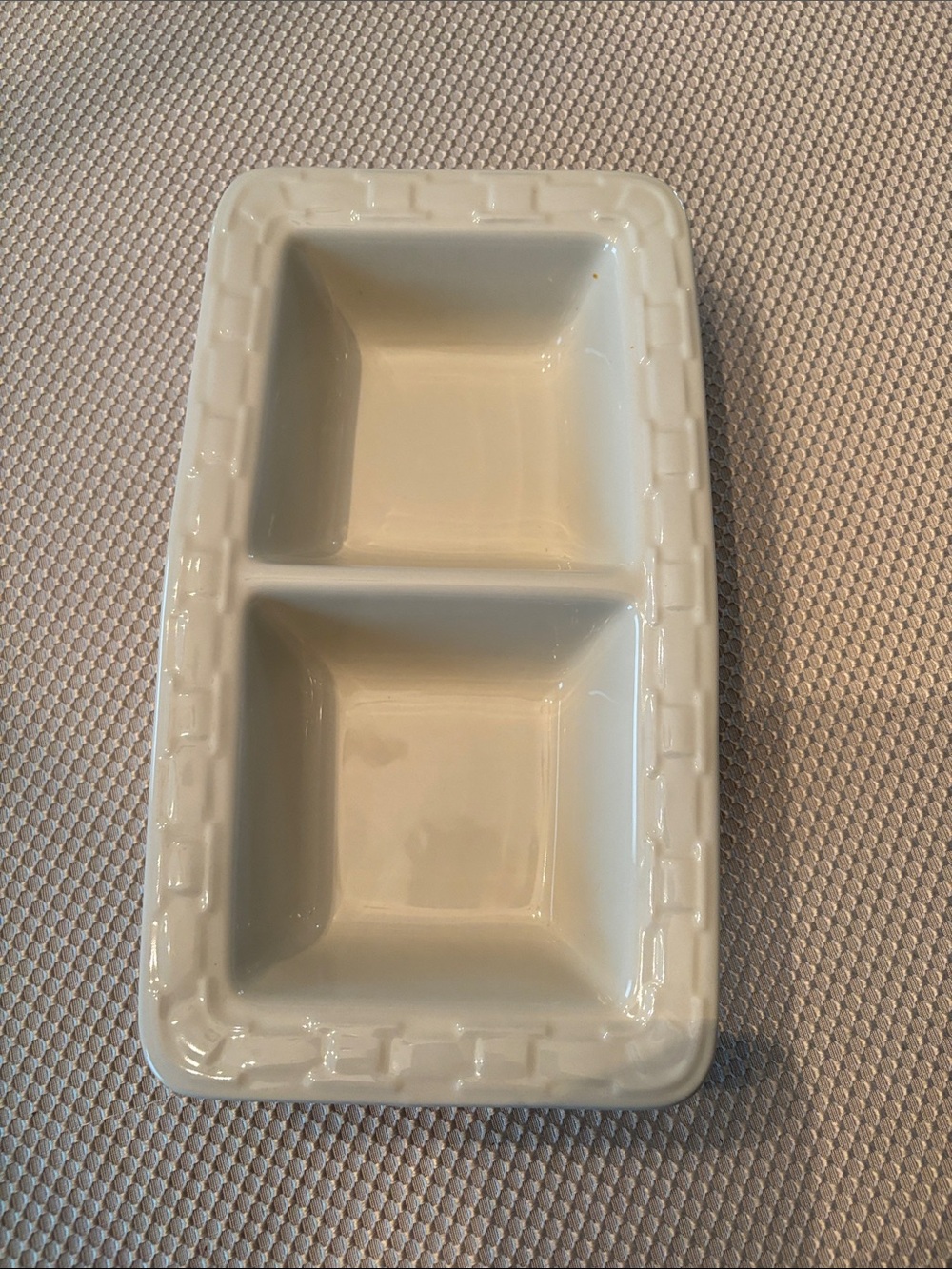 Longaberger Ivory Divided Serving Dish